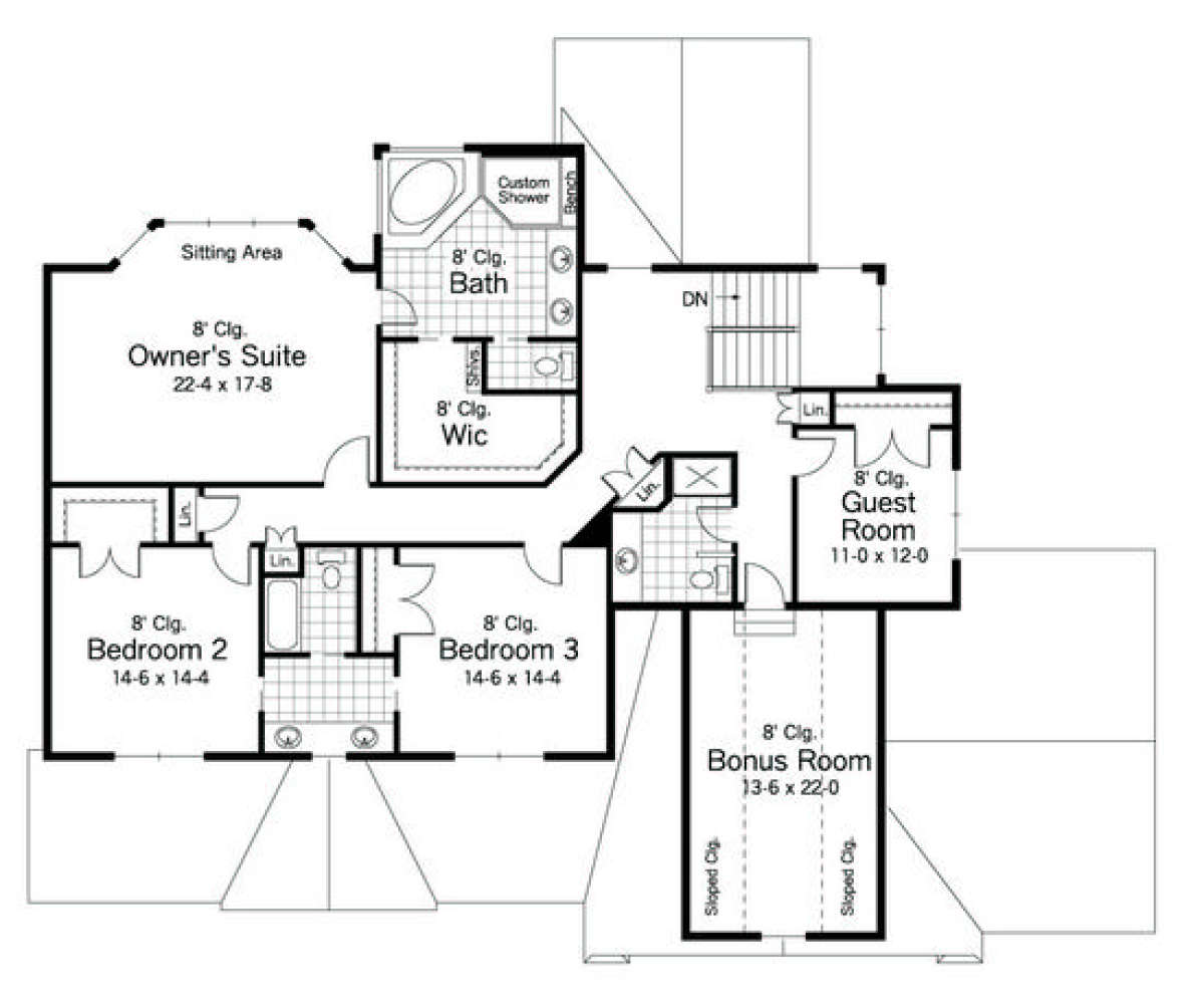 Second Floor for House Plan #098-00027