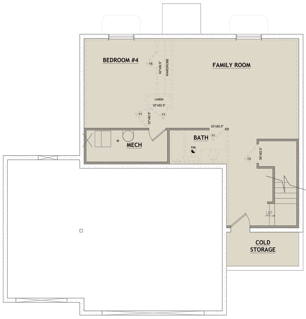Basement for House Plan #8768-00094