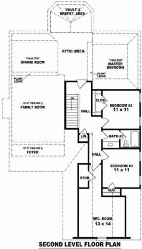 Floorplan 2 for House Plan #053-00421