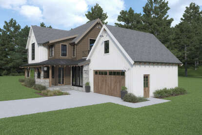 Modern Farmhouse House Plan #2464-00009 Elevation Photo