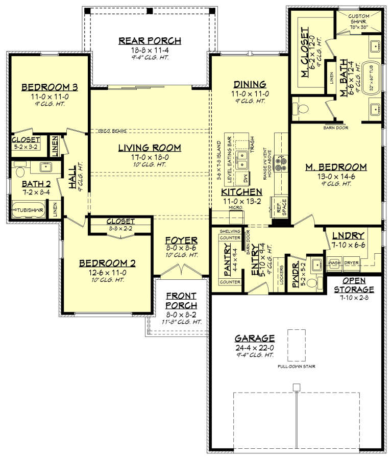 Modern Plan - 1,775 Square Feet, 3 Bedrooms, 2.5 Bathrooms | Floor Plan ...