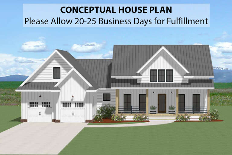 Modern Farmhouse House Plan #6849-00127 Elevation Photo