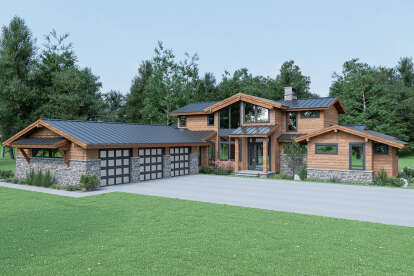 Mountain House Plan #2464-00014 Elevation Photo