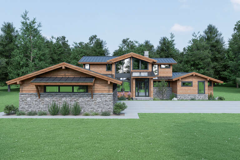 Mountain House Plan #2464-00014 Elevation Photo