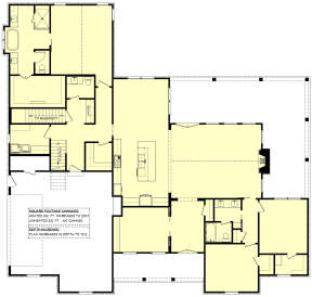 Main Floor w/ Basement Stair Location for House Plan #041-00302