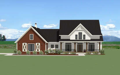 Modern Farmhouse House Plan #6849-00128 Elevation Photo