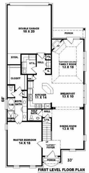Floorplan 1 for House Plan #053-00423
