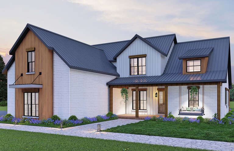 Modern Farmhouse House Plan #4195-00047 Elevation Photo