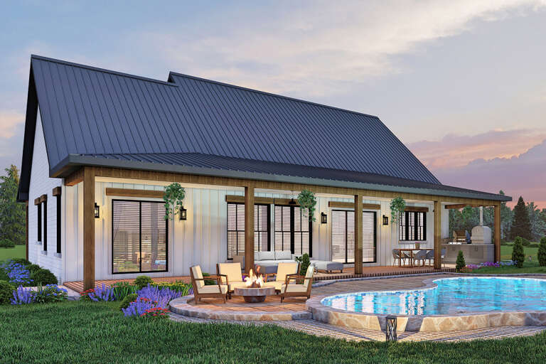 Modern Farmhouse House Plan #4195-00047 Elevation Photo