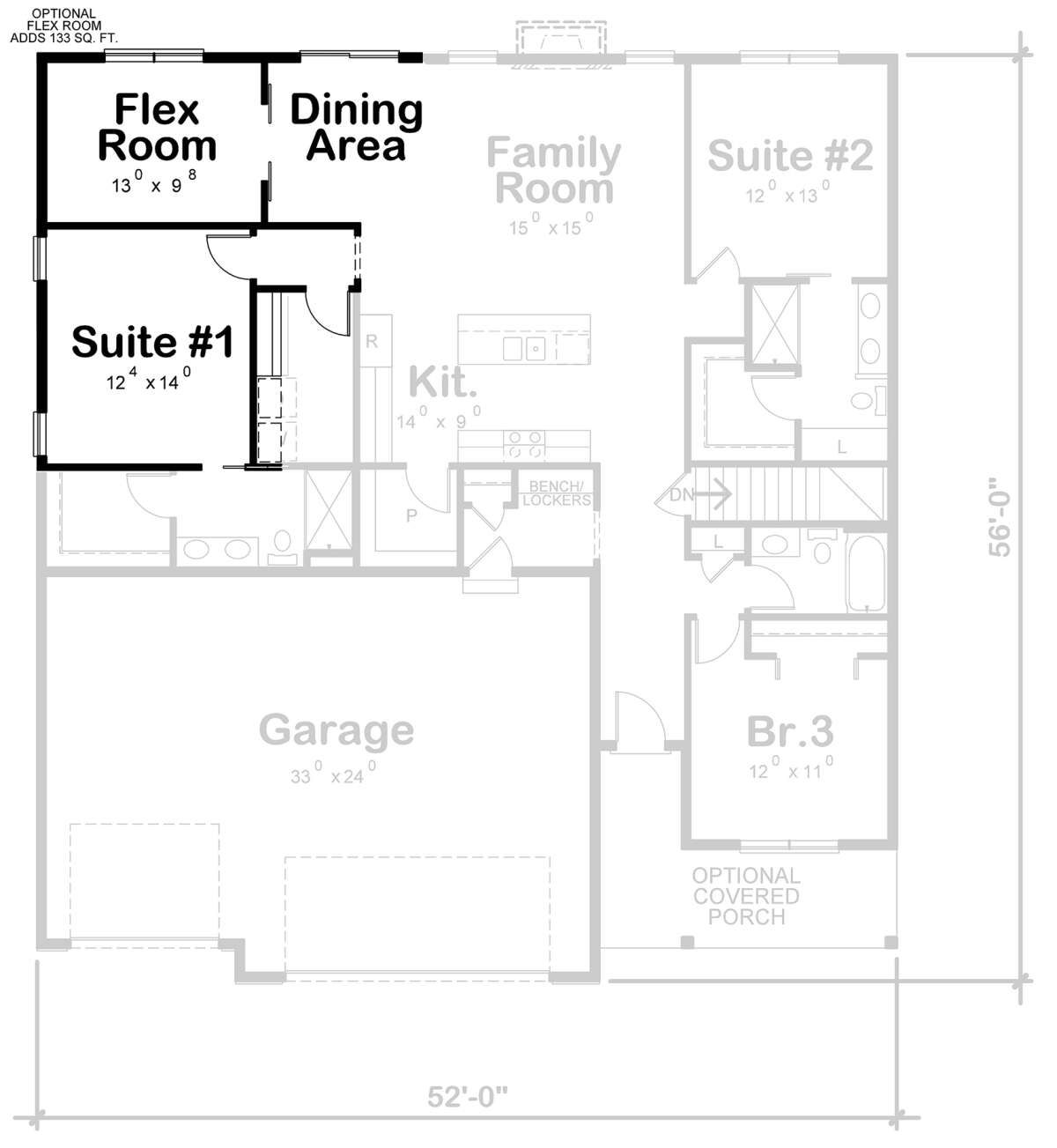 Alternate Main Floor Layout for House Plan #402-01762