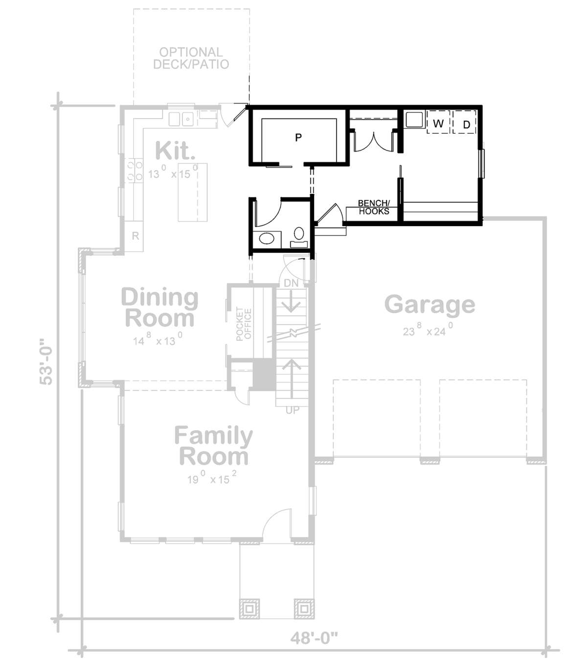 Alternate Main Floor Layout for House Plan #402-01763