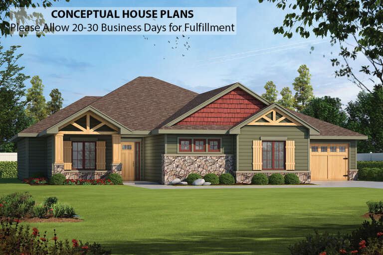 Craftsman House Plan #402-01766 Elevation Photo