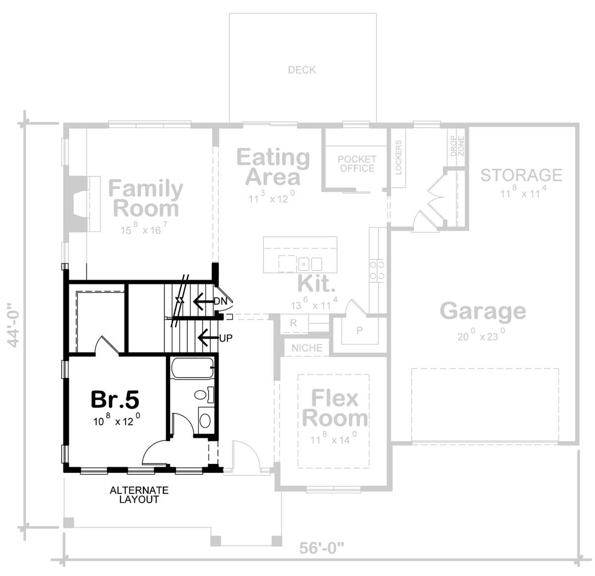 Alternate Main Floor Layout for House Plan #402-01767