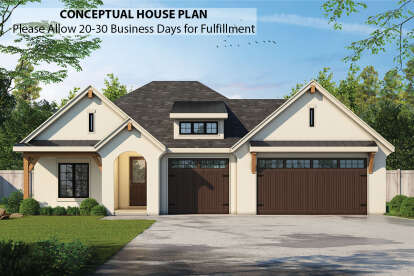 4 Bed, 3 Bath, 2613 Square Foot House Plan - #402-01768