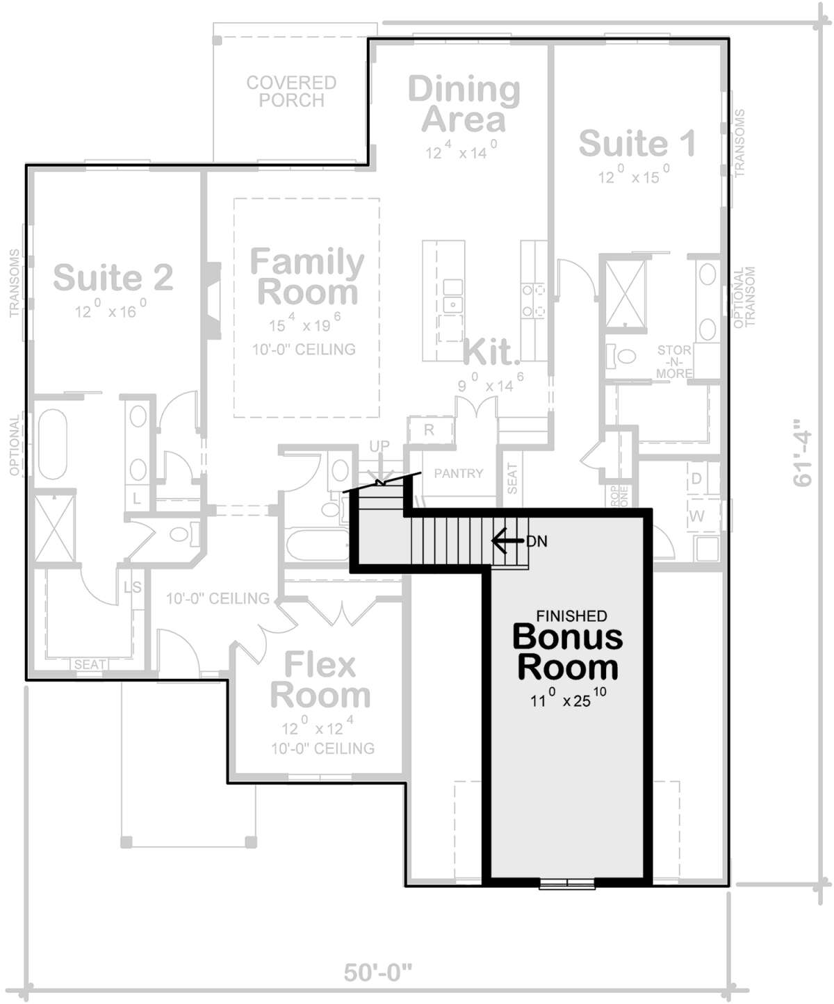 Bonus Room for House Plan #402-01769