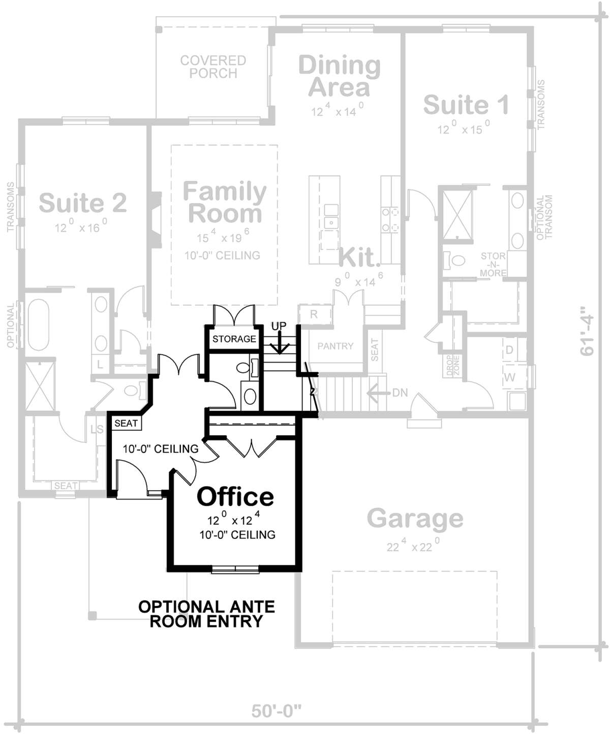 Traditional Plan - 2,295 Square Feet, 2 Bedrooms, 3 Bathrooms | Floor ...