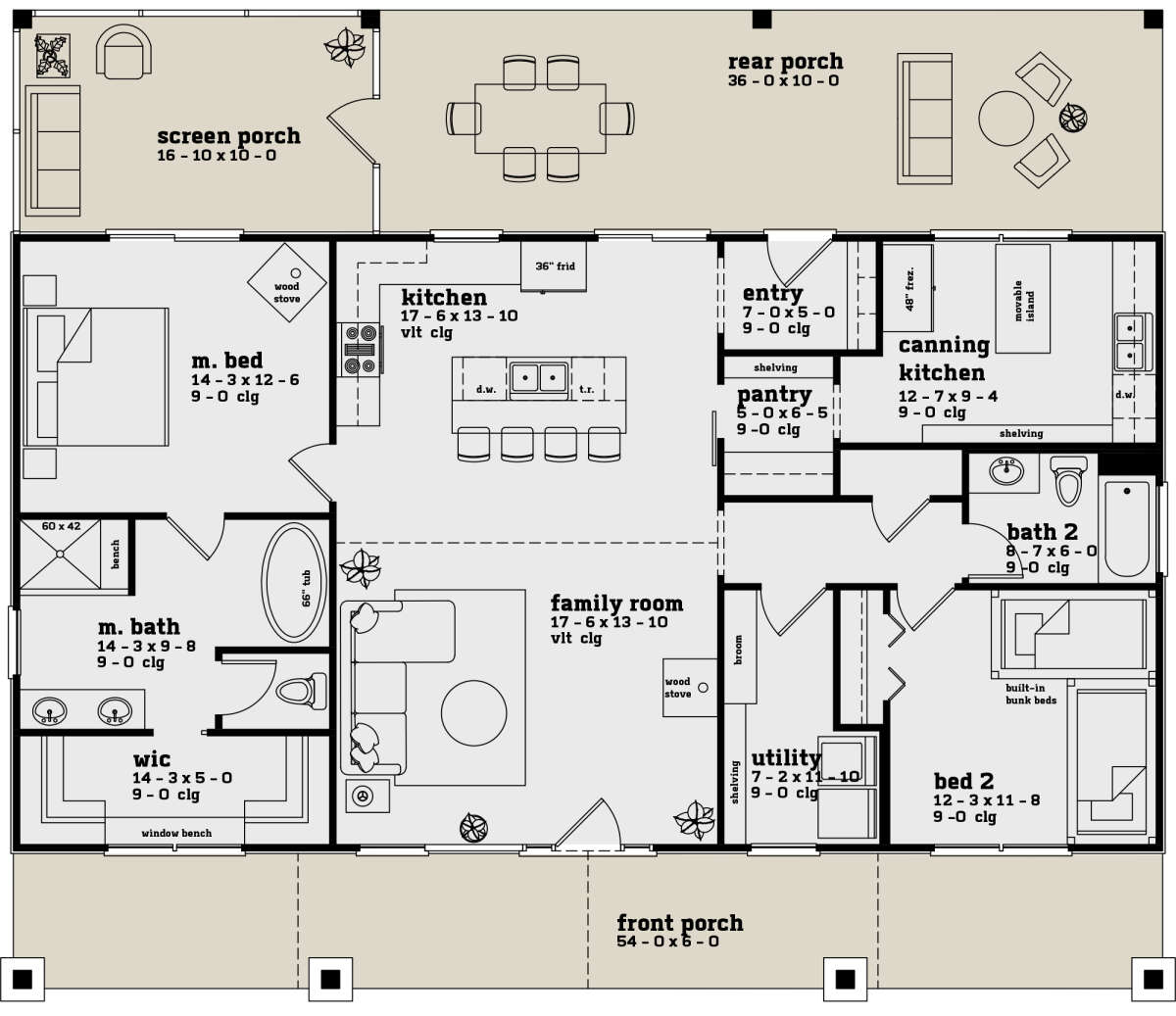 Main Floor - Standard Layout for House Plan #7174-00001