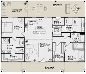 Main Floor w/ 3rd Bedroom for House Plan #7174-00001