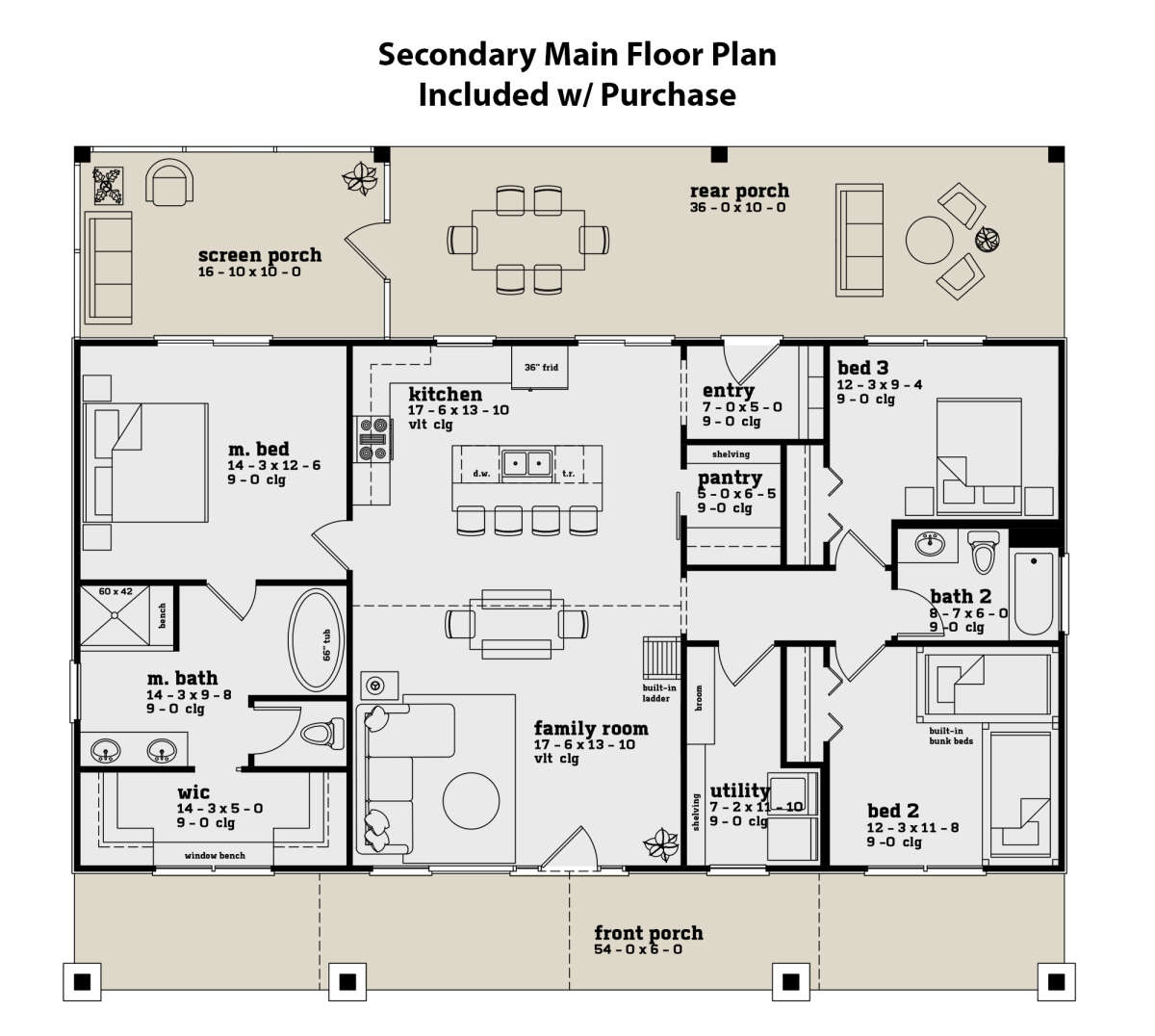 Craftsman Plan: 1,497 Square Feet, 2-3 Bedrooms, 2 Bathrooms - 7174-00001