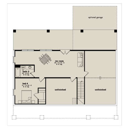 Walkout Basement Option for House Plan #7174-00001