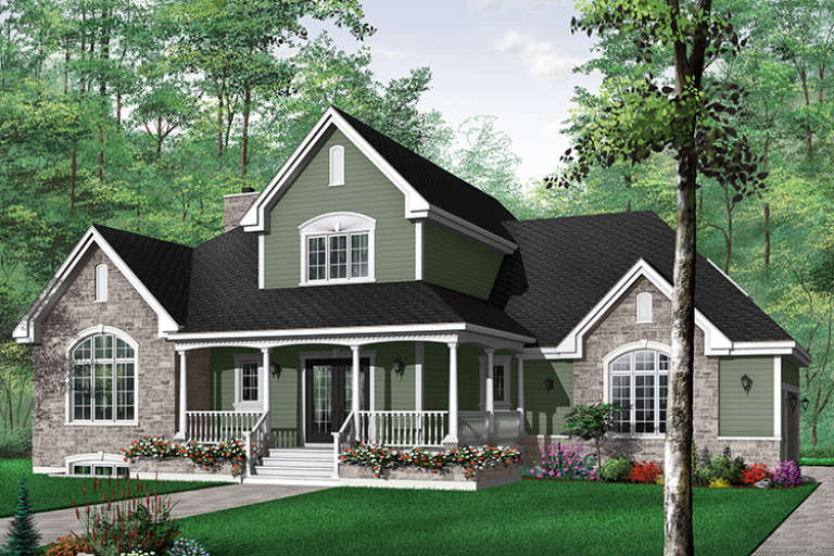 Country House Plan #034-00022 Elevation Photo