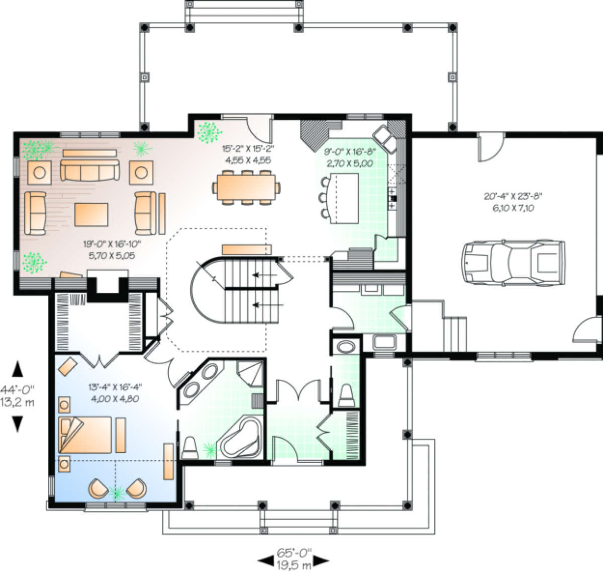 First Floor for House Plan #034-00022