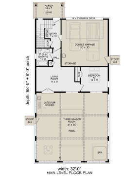 Modern Plan 1 6 Square Feet 2 Bedrooms 2 5 Bathrooms 940