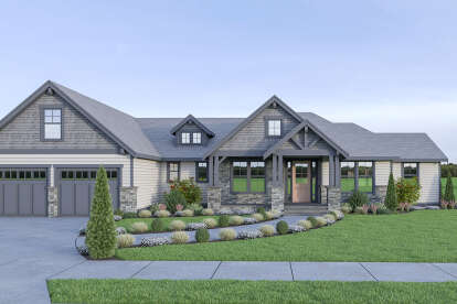 Craftsman House Plan #2464-00024 Elevation Photo