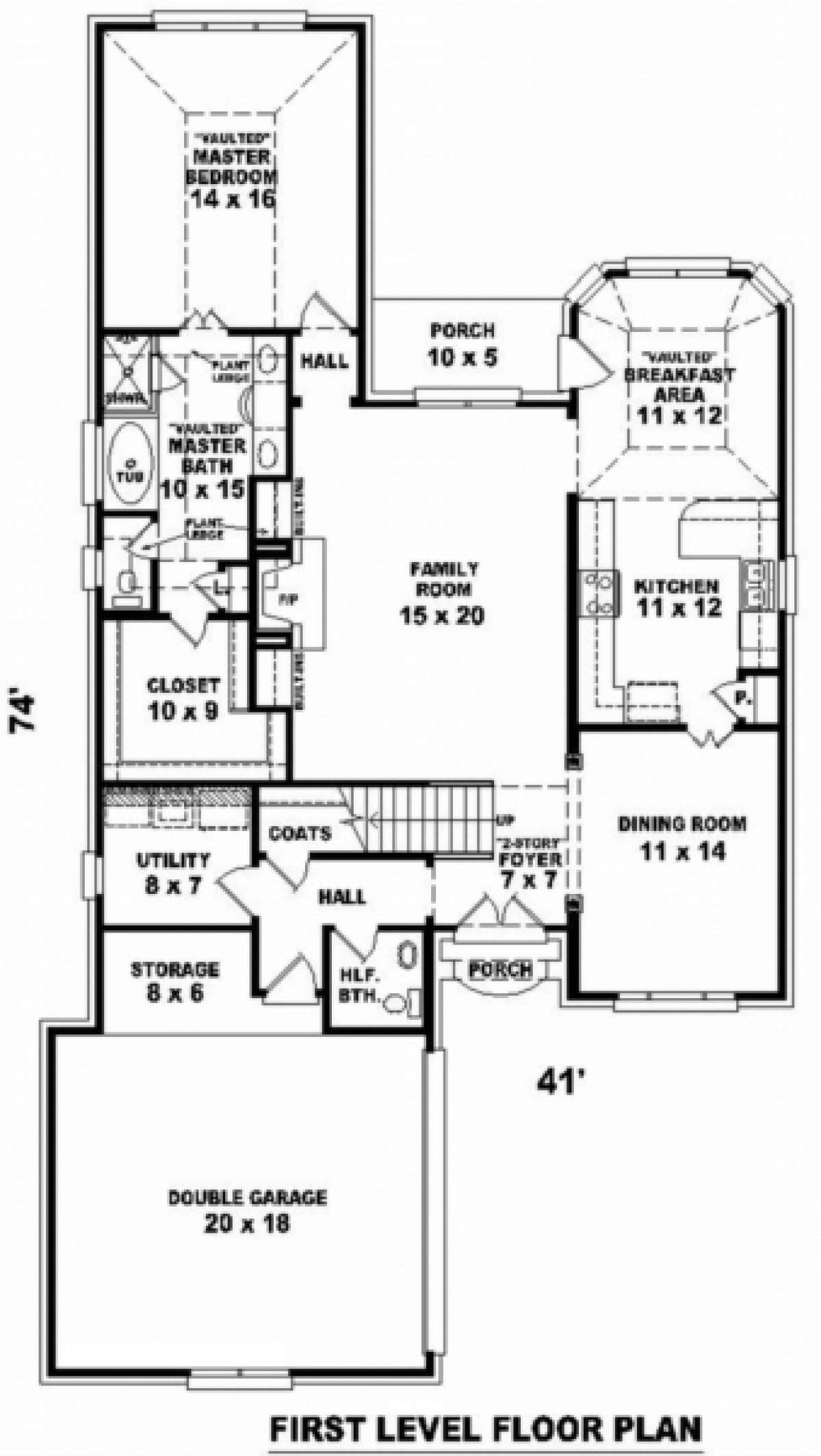 Floorplan 1 for House Plan #053-00429