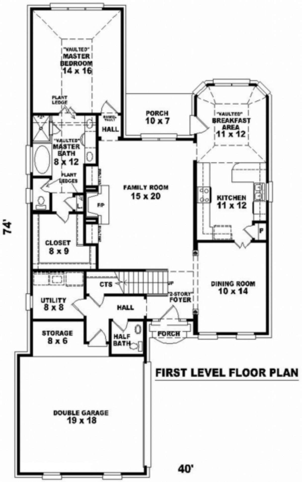Floorplan 1 for House Plan #053-00430