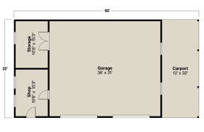 Garage Floor for House Plan #035-01030