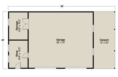 Garage Floor for House Plan #035-01030