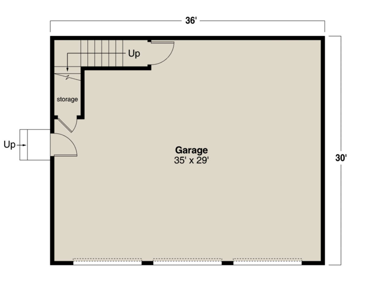 Garage Floor for House Plan #035-01031