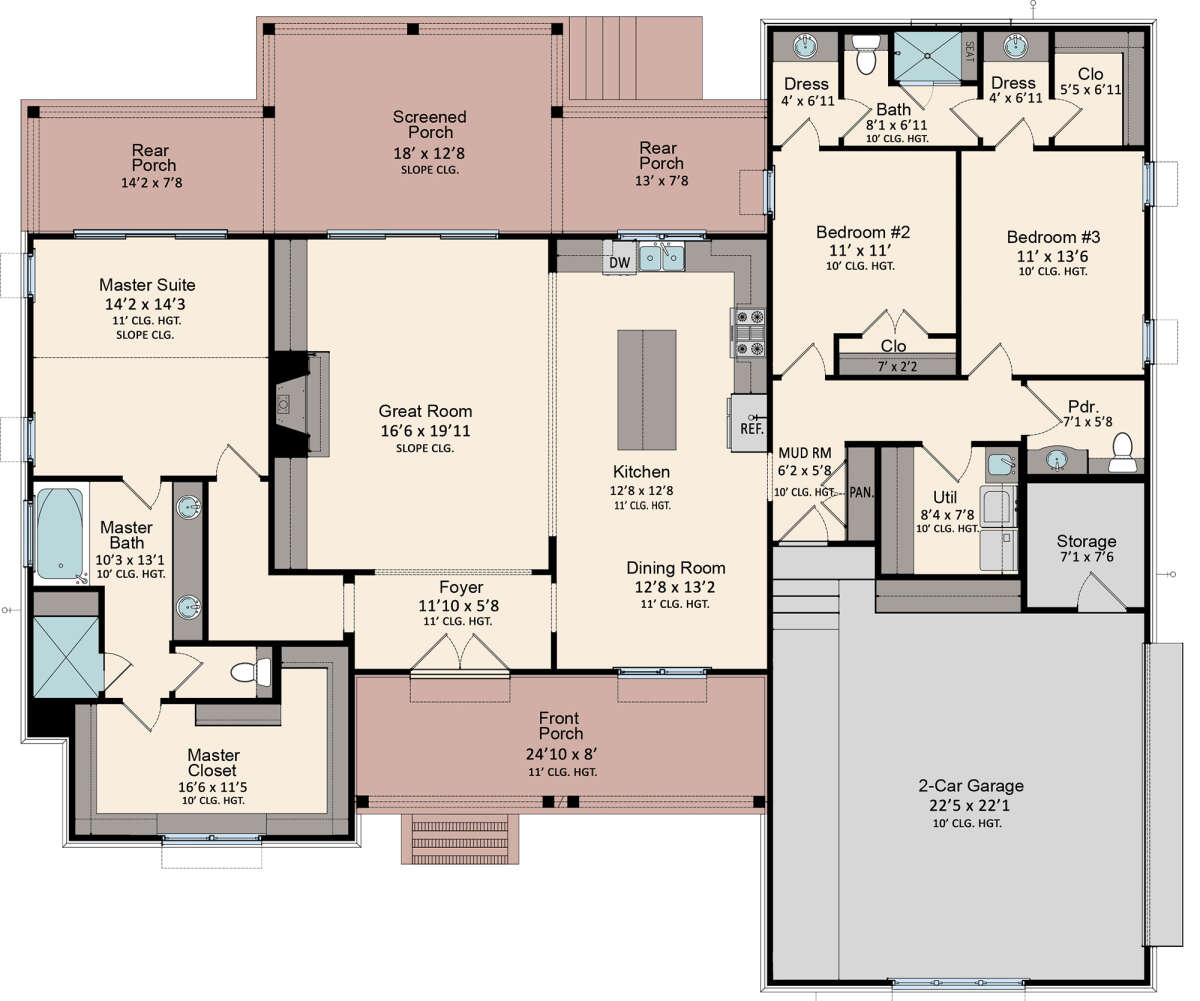 Modern Farmhouse Plan: 2,072 Square Feet, 3 Bedrooms, 2.5 Bathrooms ...