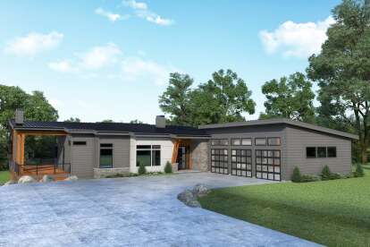 Contemporary House Plan #2464-00035 Elevation Photo