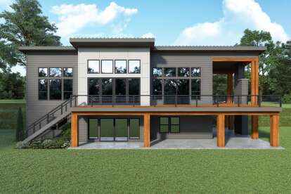 Contemporary House Plan #2464-00035 Elevation Photo