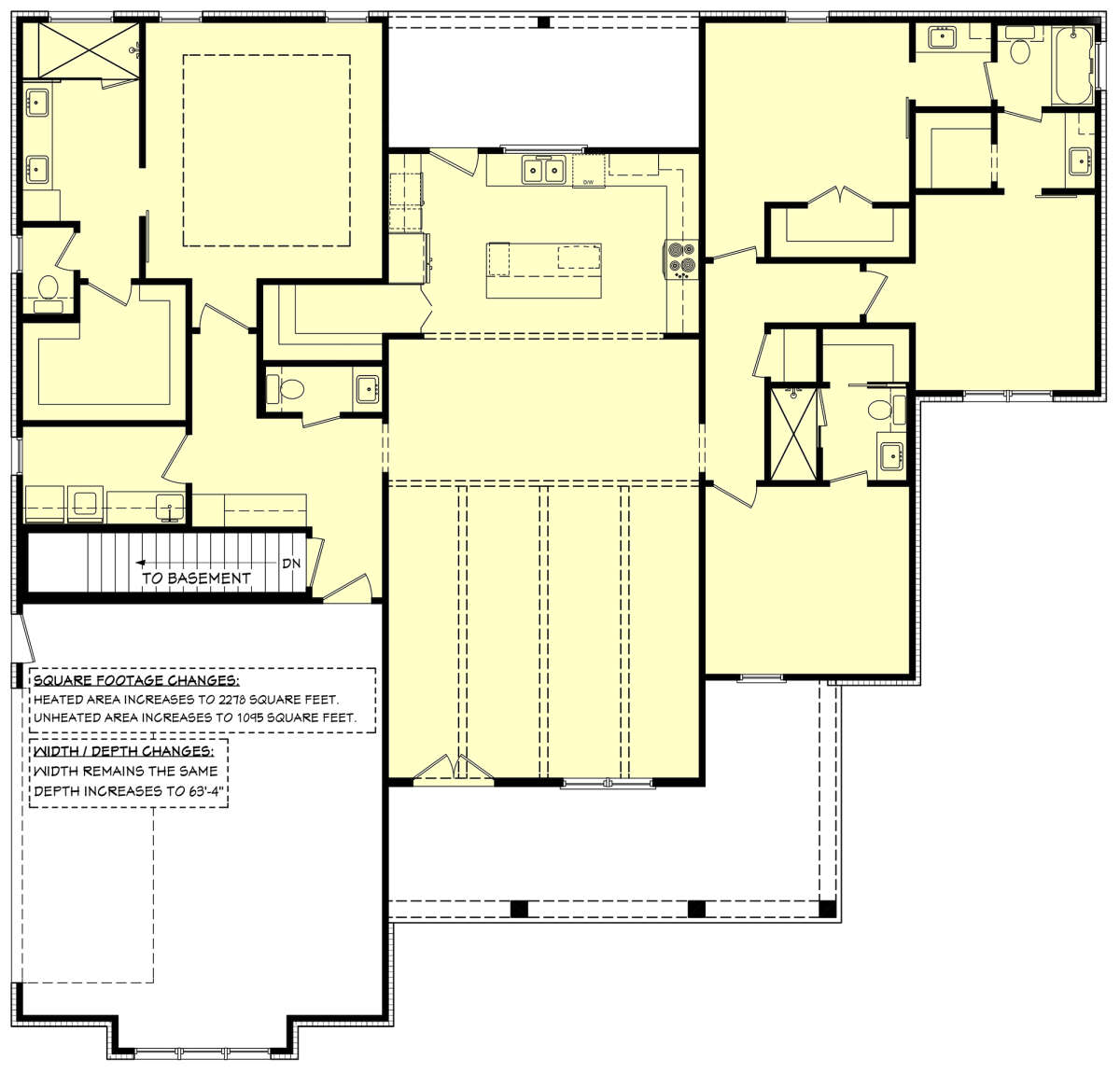 Main Floor w/ Basement Stair Location for House Plan #041-00307