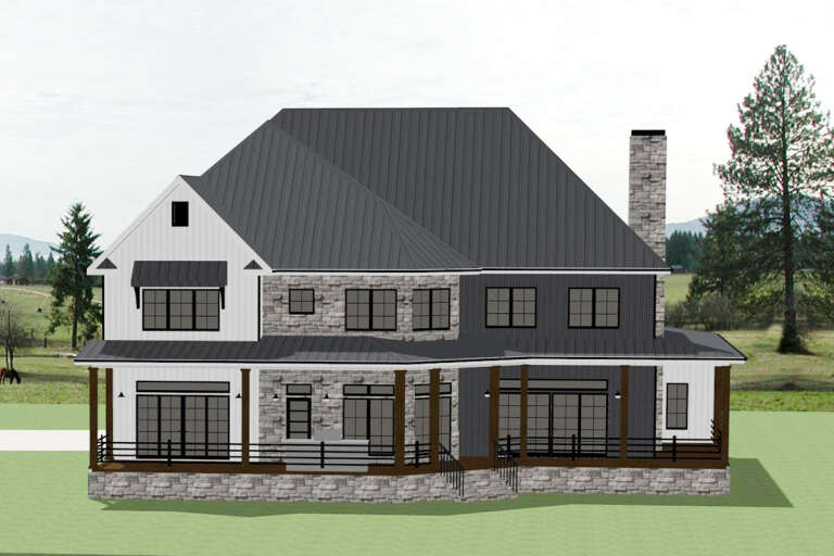 Modern Farmhouse House Plan #6849-00129 Elevation Photo