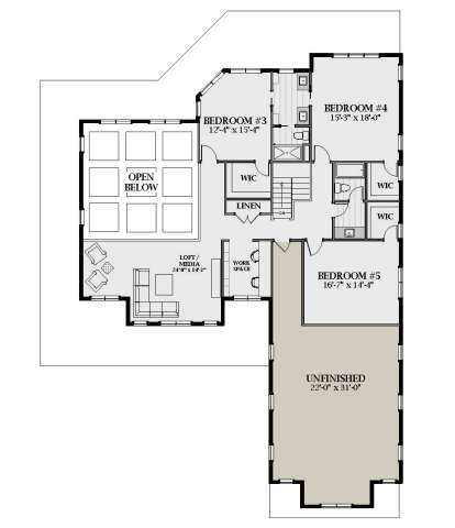 Second Floor for House Plan #6849-00129