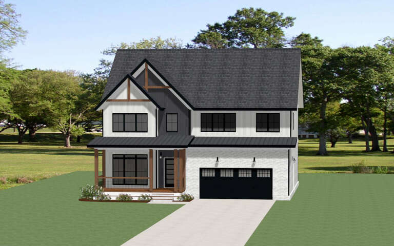 House Plan House Plan #27881 Angled Front Elevation