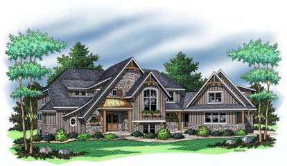 Luxury House Plan #098-00028 Elevation Photo