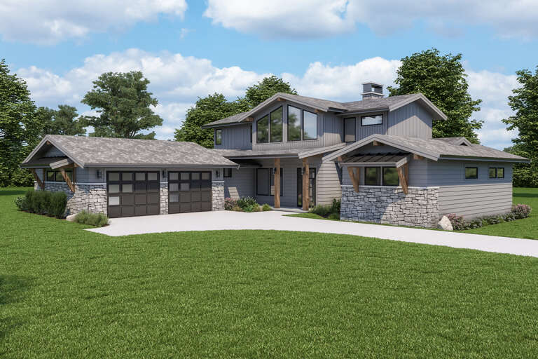 Modern House Plan #2464-00037 Elevation Photo
