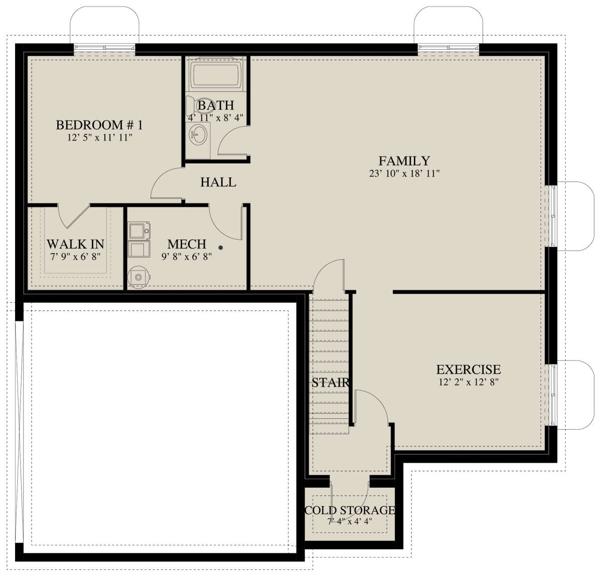 Basement for House Plan #2802-00183