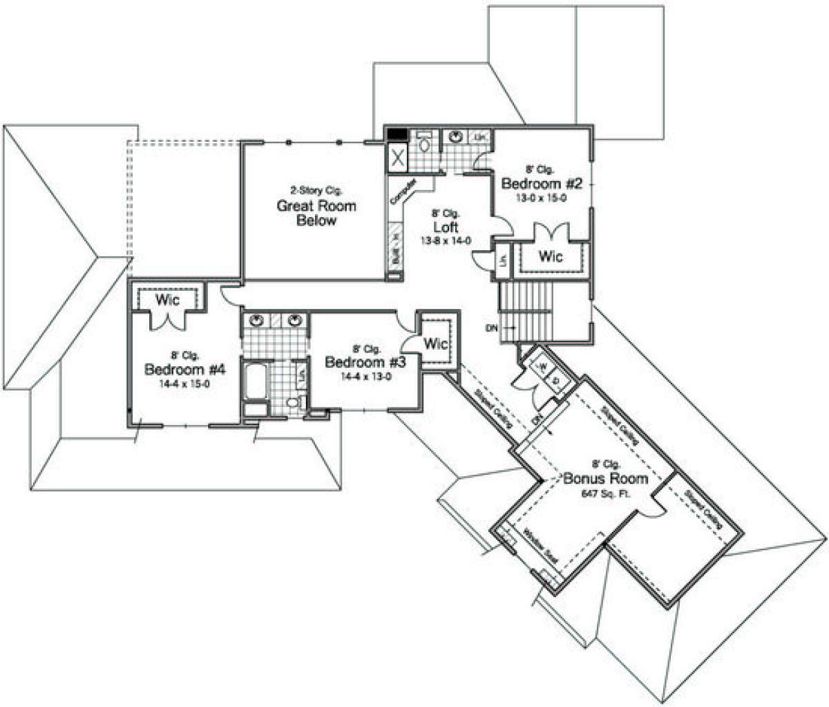 Second Floor for House Plan #098-00029