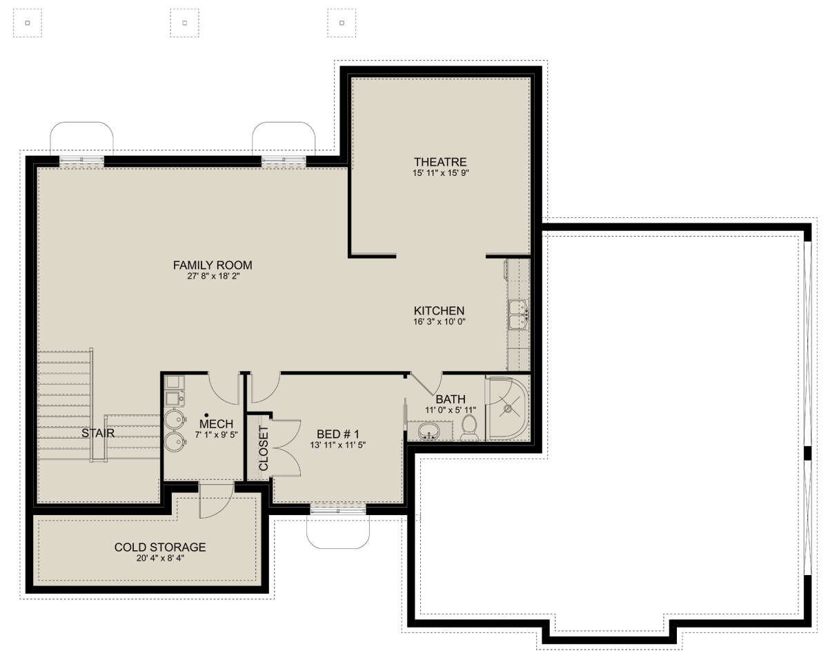 Basement for House Plan #2802-00184