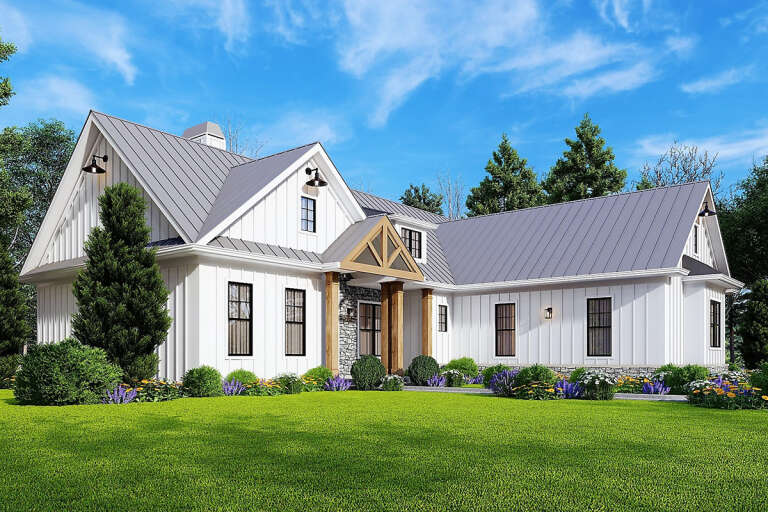 Modern Farmhouse Plan 1,800 Square Feet, 3 Bedrooms, 2.5 Bathrooms