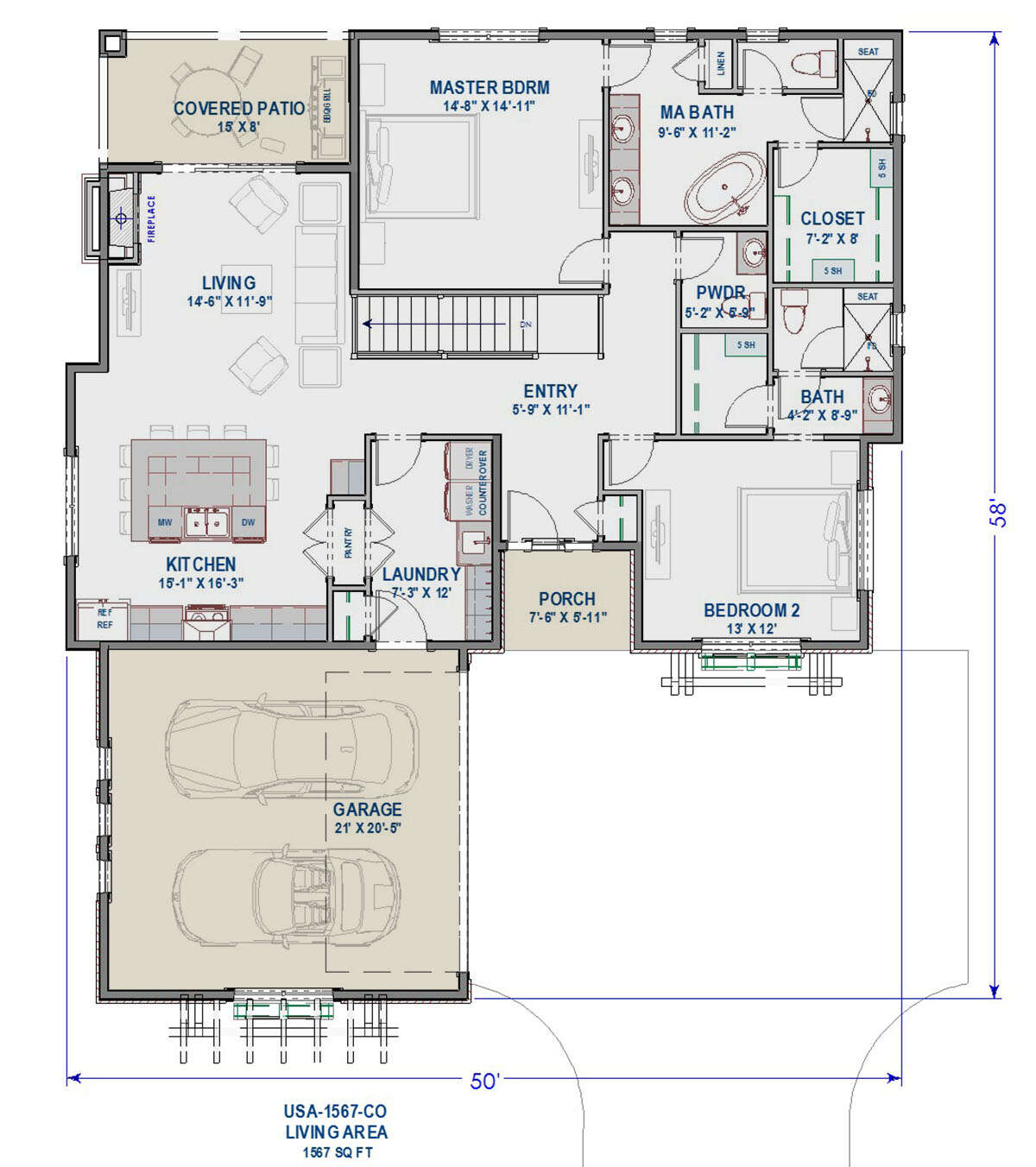 Main Floor  for House Plan #425-00045
