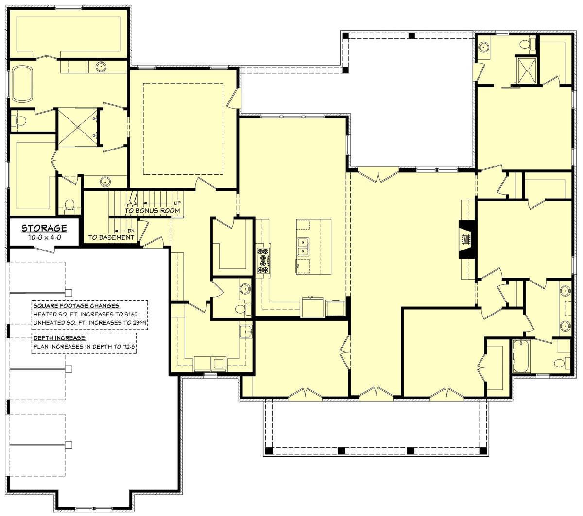 Main Floor w/ Basement Stair Location for House Plan #041-00308