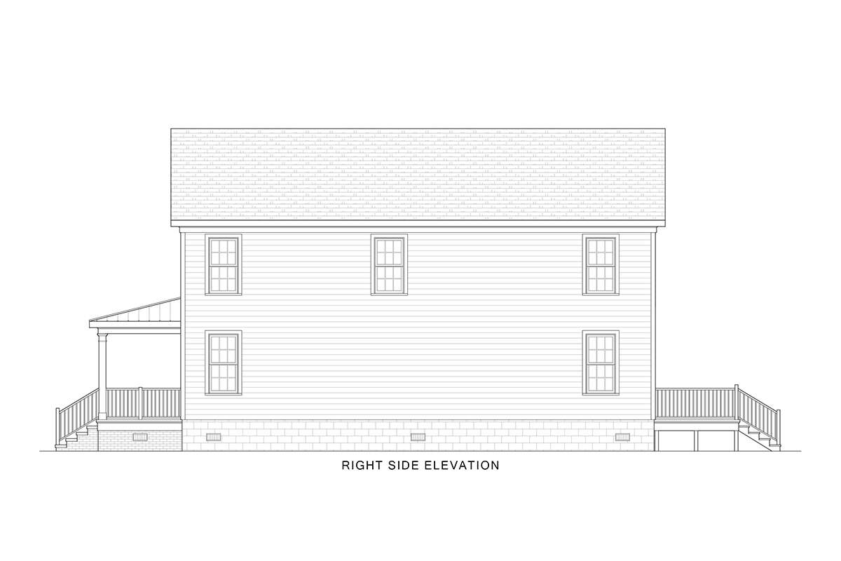 Narrow Lot House Plan #4351-00053 Elevation Photo