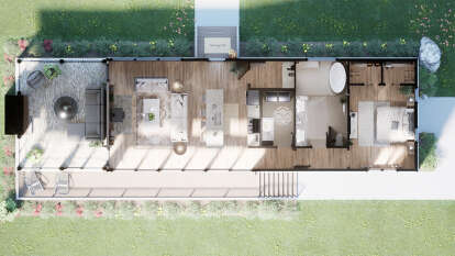 Overhead Floor Plan for House Plan #7174-00003